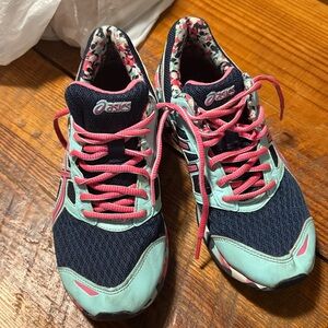 Asics Teal and Pink Sneakers